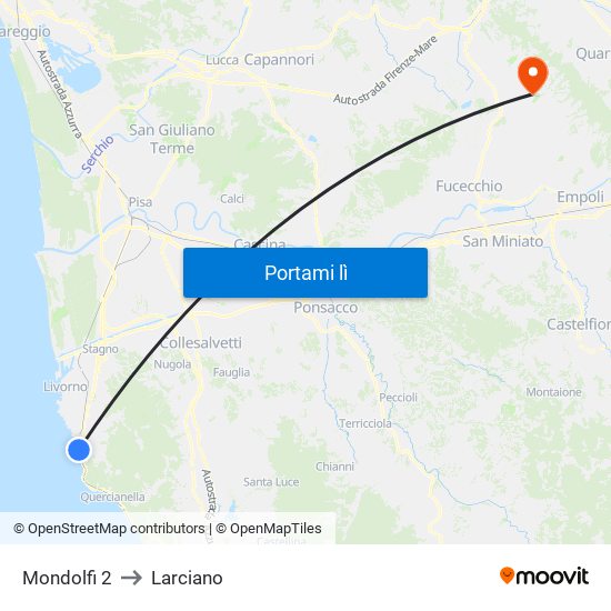 Mondolfi 2 to Larciano map