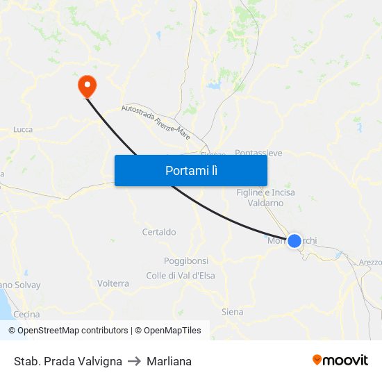 Stab. Prada Valvigna to Marliana map