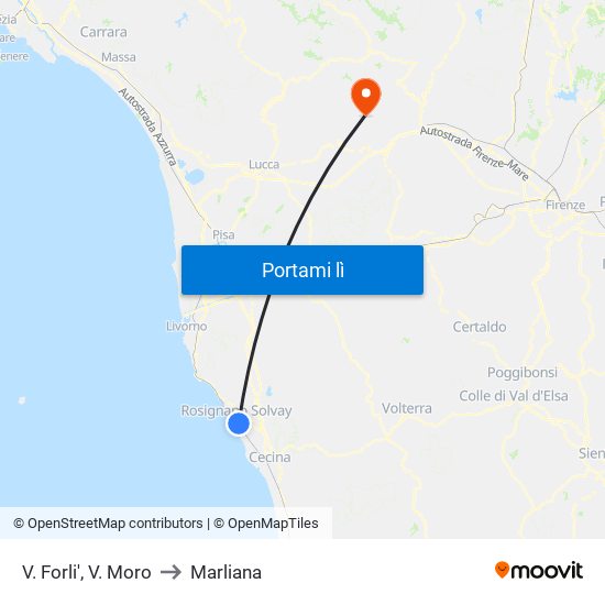 V. Forli',  V. Moro to Marliana map