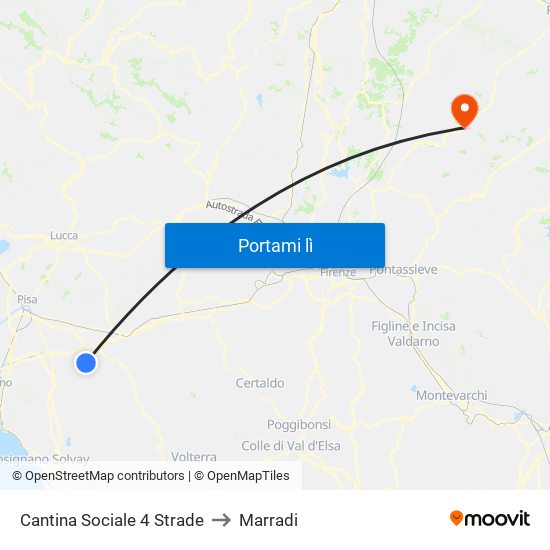 Cantina Sociale 4 Strade to Marradi map