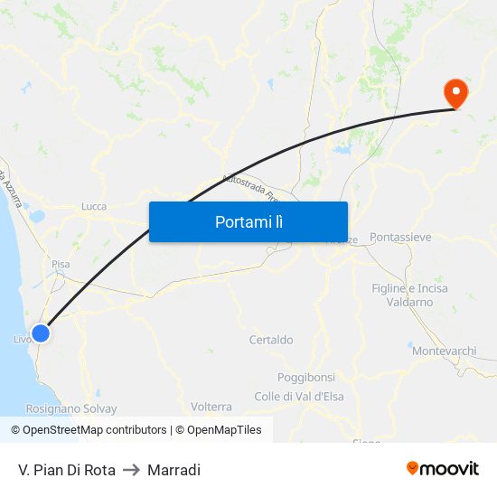 V. Pian Di Rota to Marradi map