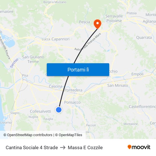 Cantina Sociale 4 Strade to Massa E Cozzile map