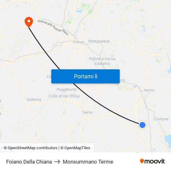 Foiano Della Chiana to Monsummano Terme map