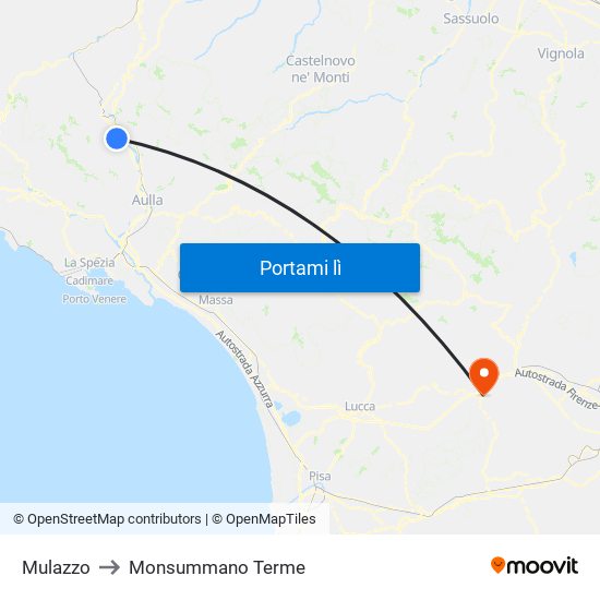 Mulazzo to Monsummano Terme map