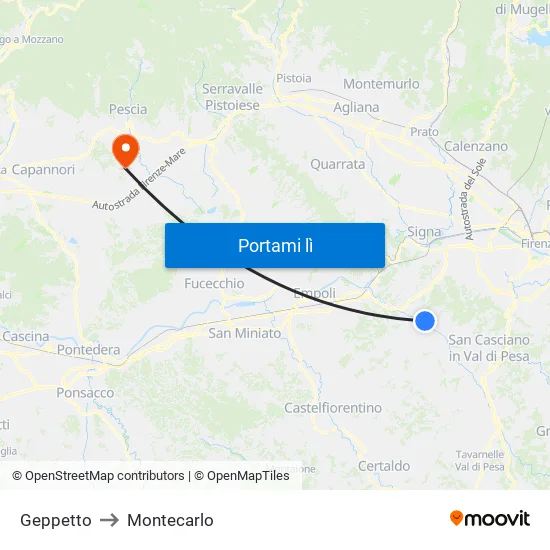 Geppetto to Montecarlo map