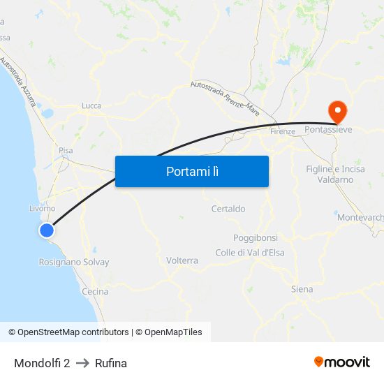 Mondolfi 2 to Rufina map