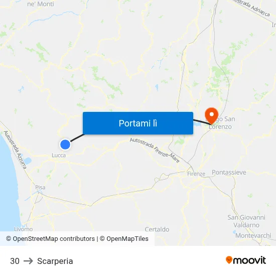 30 to Scarperia map