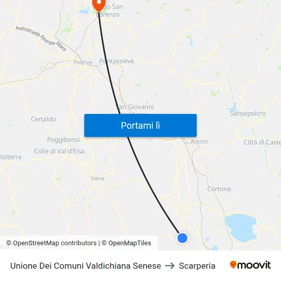 Unione Dei Comuni Valdichiana Senese to Scarperia map