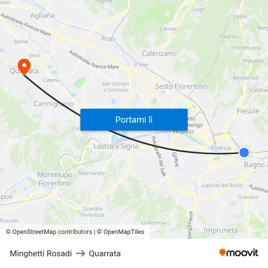 Minghetti Rosadi to Quarrata map