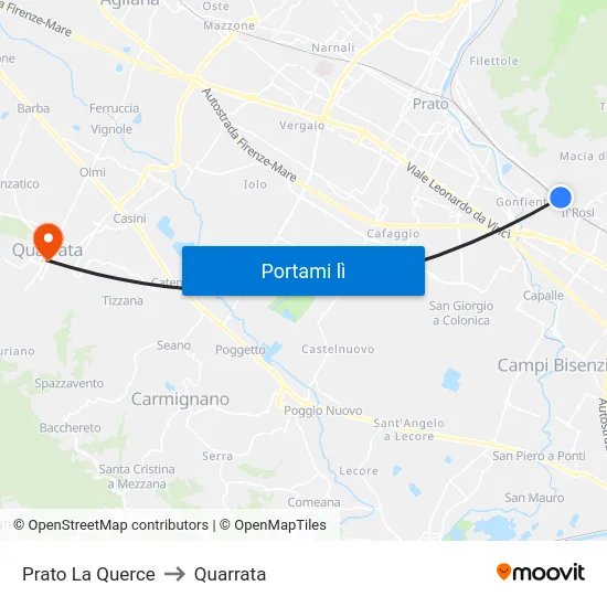 Prato La Querce to Quarrata map