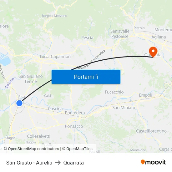 San Giusto - Aurelia to Quarrata map