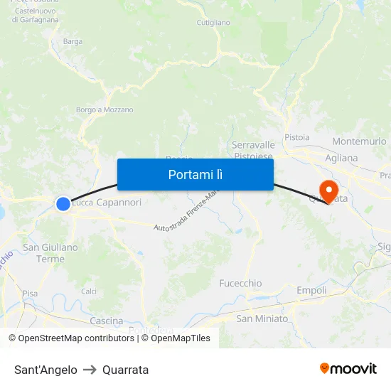 Sant'Angelo to Quarrata map