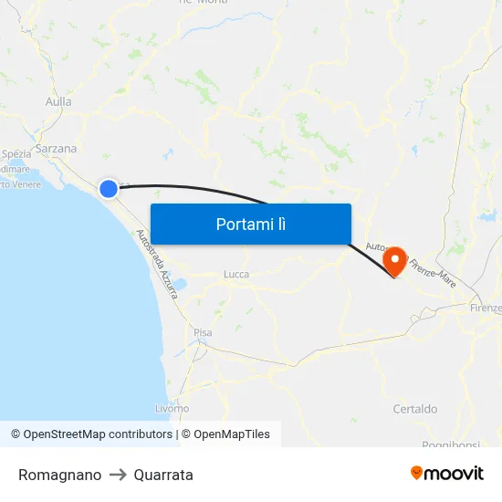 Romagnano to Quarrata map