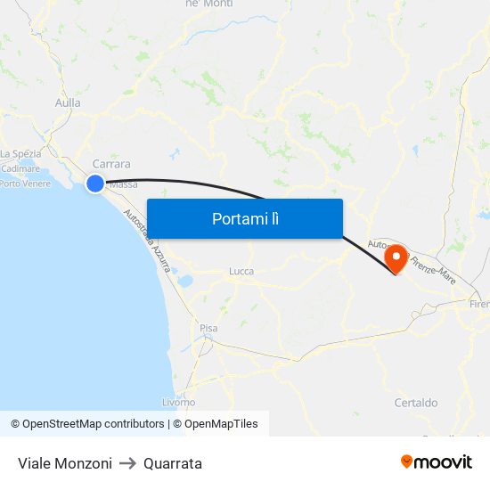 Viale Monzoni to Quarrata map