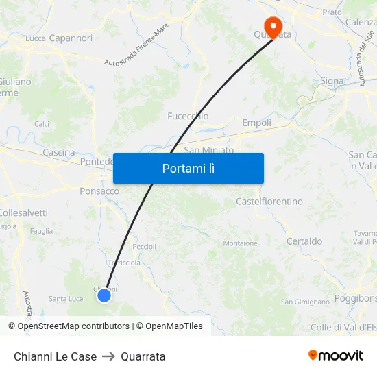 Chianni Le Case to Quarrata map