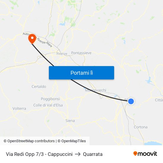 Via Redi Opp 7/3 - Cappuccini to Quarrata map