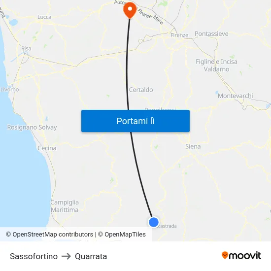 Sassofortino to Quarrata map