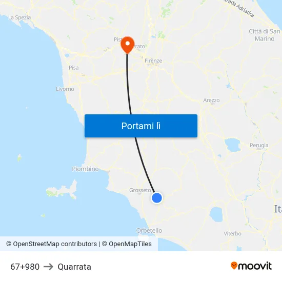 67+980 to Quarrata map
