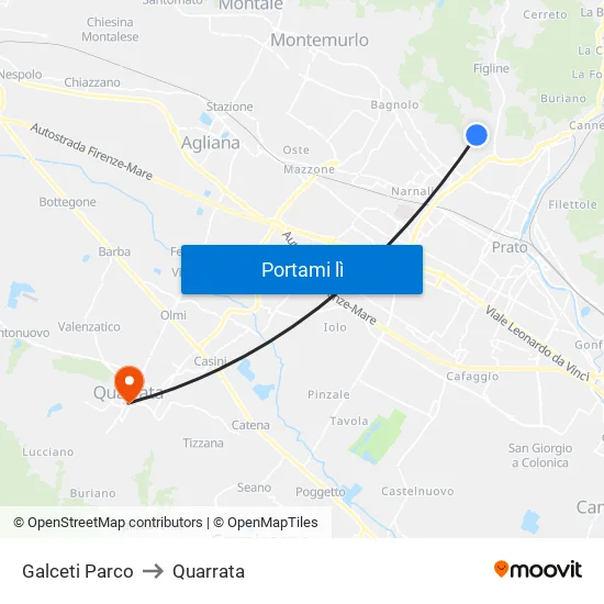 Galceti Parco to Quarrata map