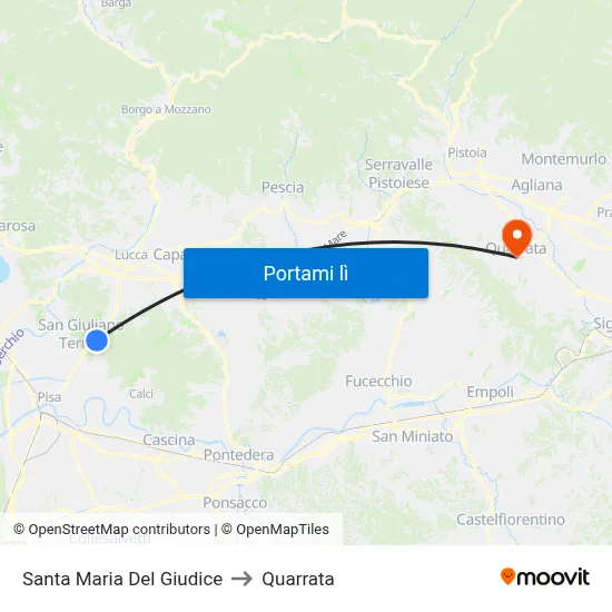 Santa Maria Del Giudice to Quarrata map
