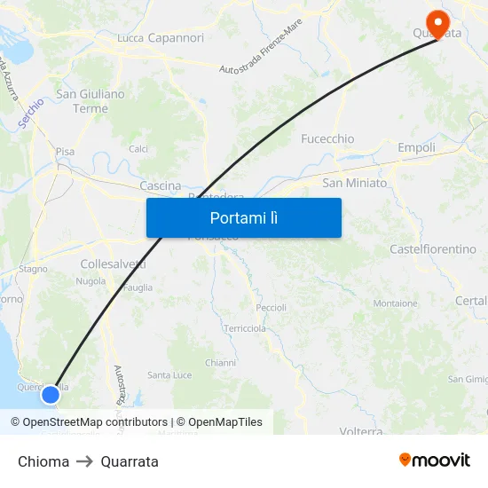 Chioma to Quarrata map