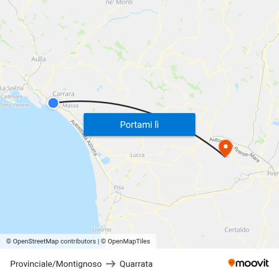 Provinciale/Montignoso to Quarrata map
