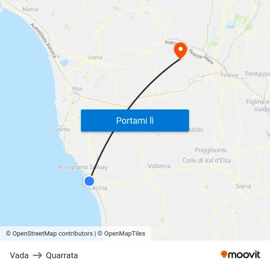 Vada to Quarrata map