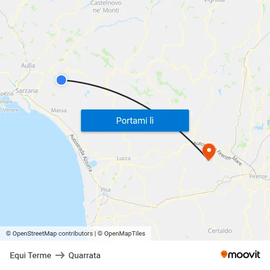 Equi Terme to Quarrata map