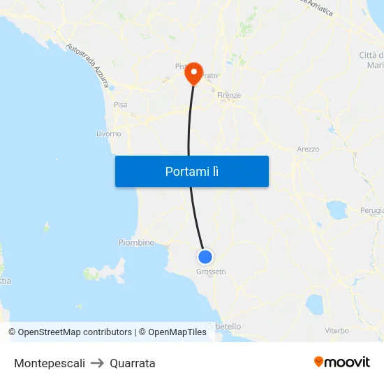 Montepescali to Quarrata map
