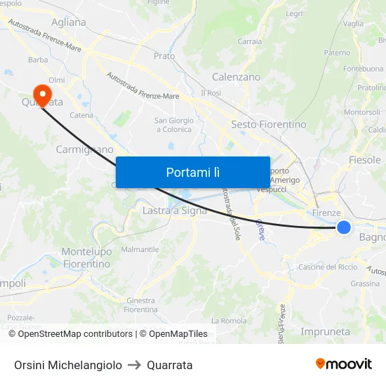 Orsini Michelangiolo to Quarrata map