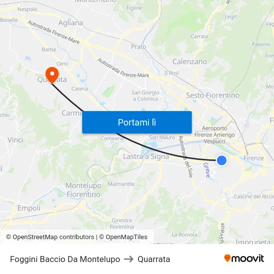 Foggini Baccio Da Montelupo to Quarrata map