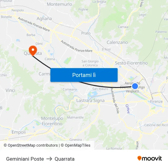 Geminiani Poste to Quarrata map