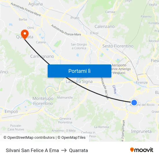 Silvani San Felice A Ema to Quarrata map