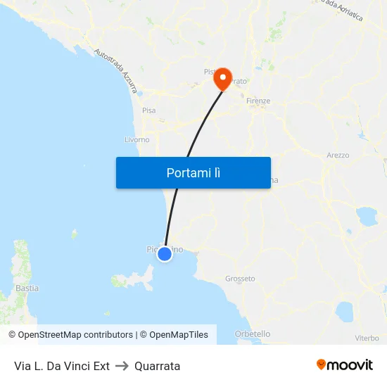 Via L. Da Vinci Ext to Quarrata map