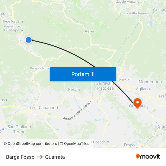 Barga Fosso to Quarrata map