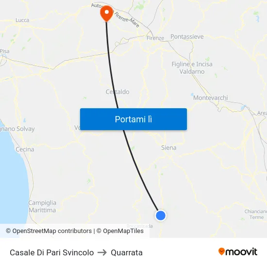 Casale Di Pari Svincolo to Quarrata map