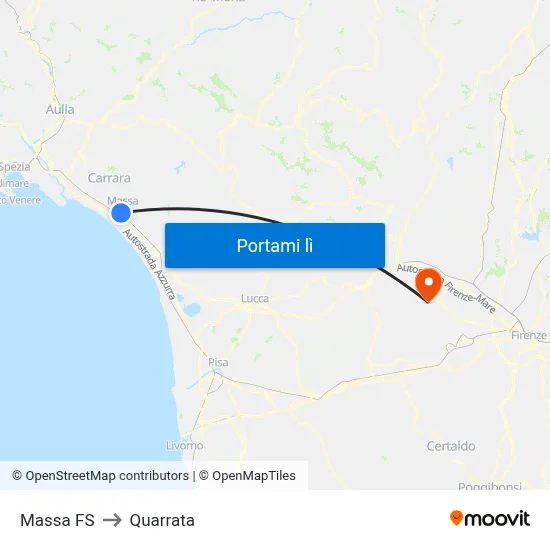 Massa FS to Quarrata map