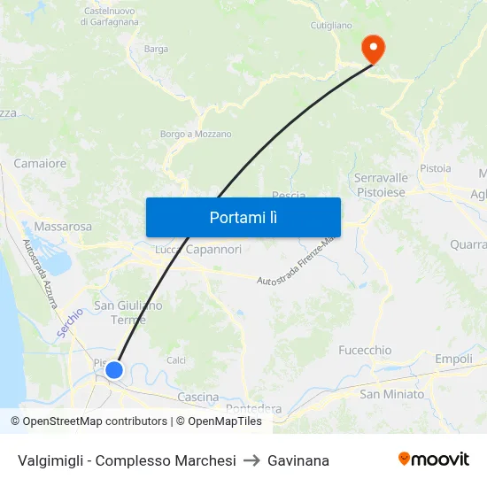 Valgimigli - Complesso Marchesi to Gavinana map