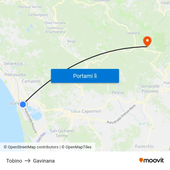 Tobino to Gavinana map