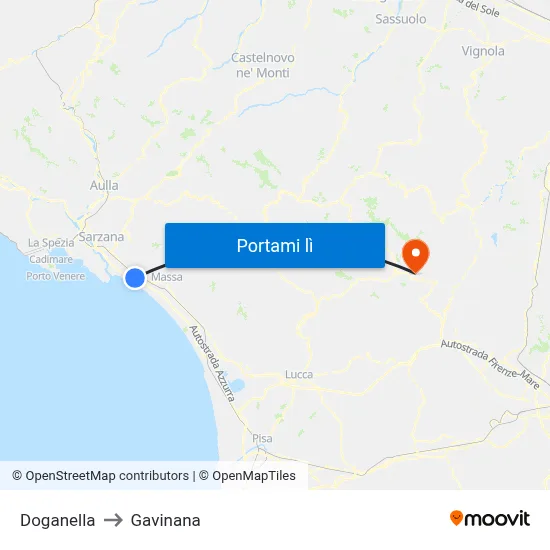 Doganella to Gavinana map