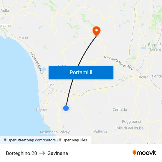 Botteghino 28 to Gavinana map