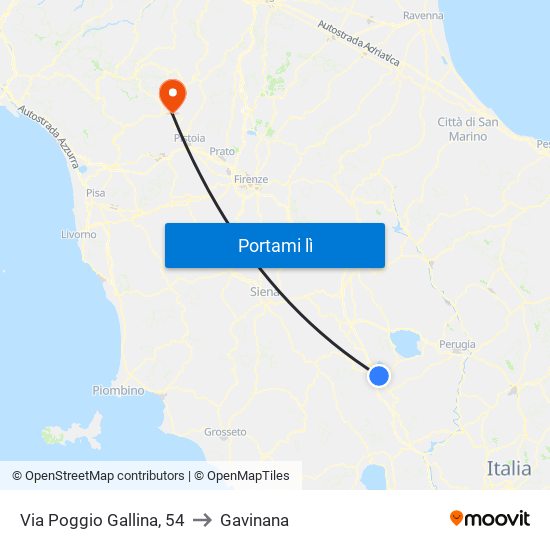 Via Poggio Gallina, 54 to Gavinana map