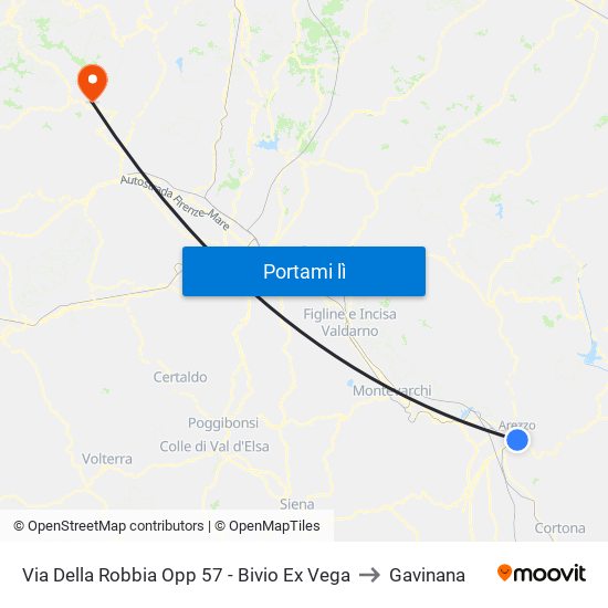 Via Della Robbia Opp 57 - Bivio Ex Vega to Gavinana map