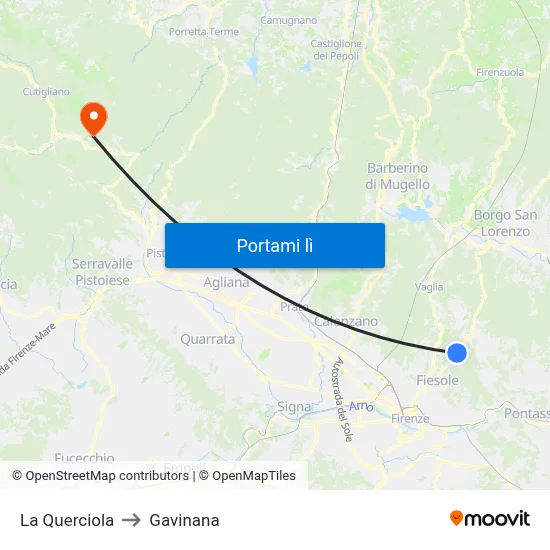 La Querciola to Gavinana map