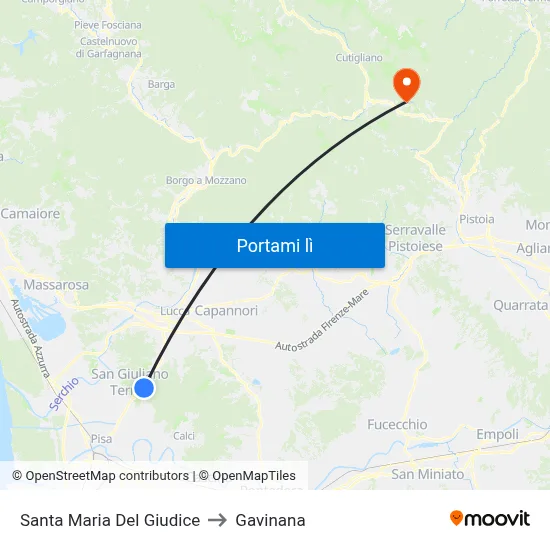 Santa Maria Del Giudice to Gavinana map