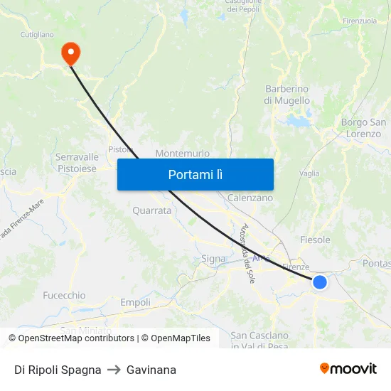Di Ripoli Spagna to Gavinana map