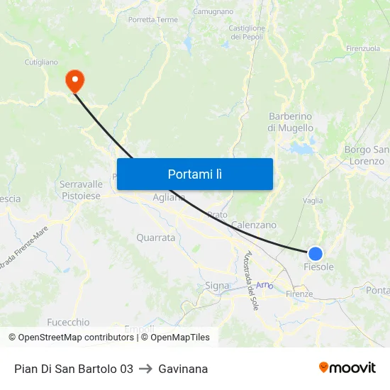 Pian Di San Bartolo 03 to Gavinana map