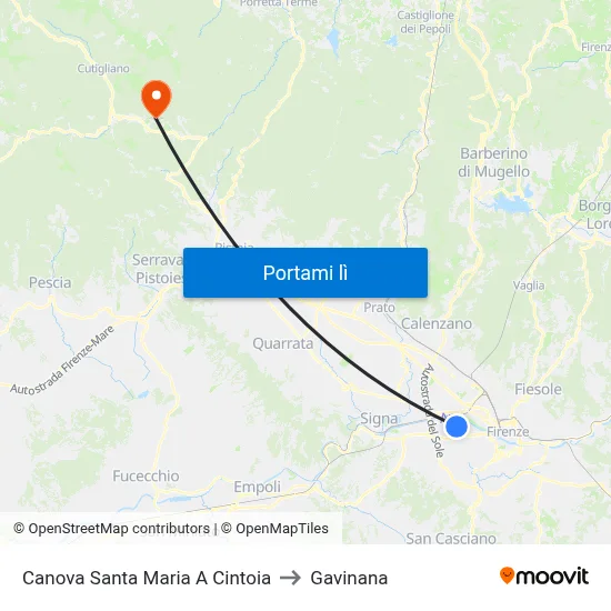 Canova Santa Maria A Cintoia to Gavinana map