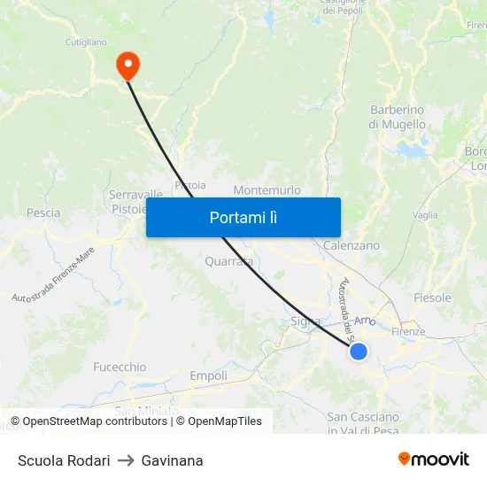 Scuola Rodari to Gavinana map