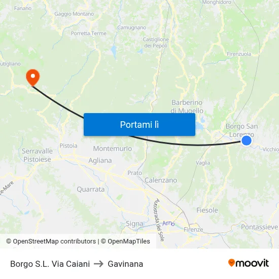 Borgo S.L. Via Caiani to Gavinana map